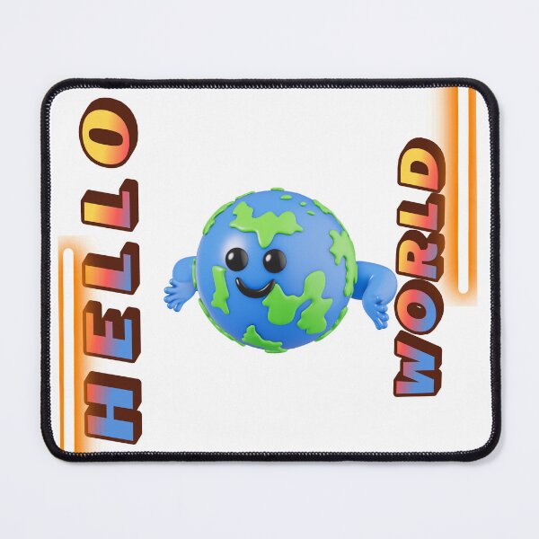 Item preview, Hello World Cartoon Earth Typography Art designed and sold by GraphixByHub.