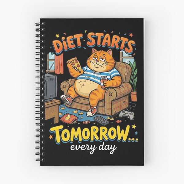 Item preview, Diet Starts Tomorrow Every Day Lazy Cat Lazy Joke designed and sold by Yellowriversss.