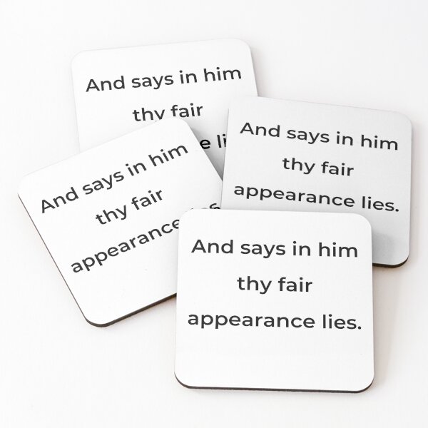 Item preview, "And says in him thy fair appearance lies." - print black designed and sold by ariksworld.