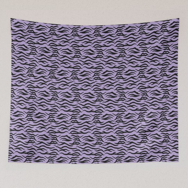 Item preview, Lilac and Black tiger print designed and sold by pattern-archive.
