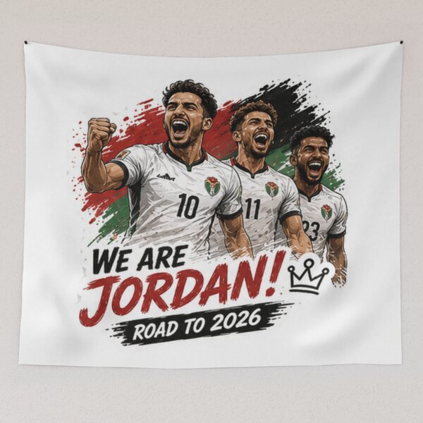 Item preview, We Are Jordan! Road to World Cup 2026 Football Fan Sticker designed and sold by Pixanova.