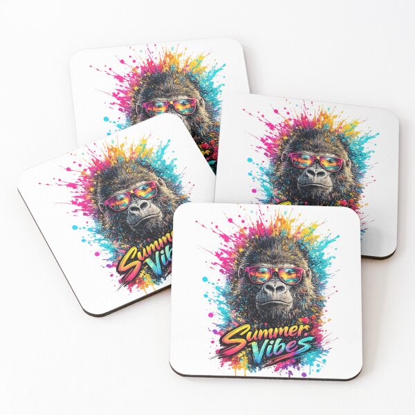 Item preview, Summer Vibes Gorilla – Cool Sunglasses Color Splash T-Shirt Design designed and sold by GooniSL.