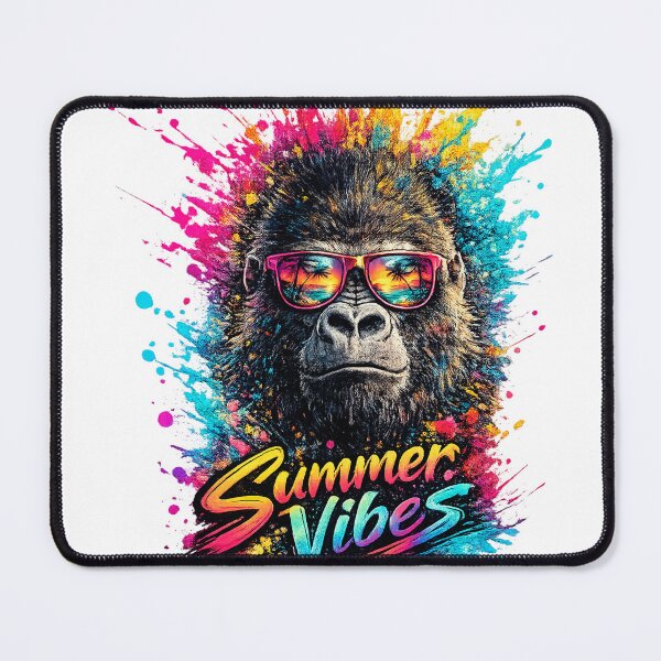 Item preview, Summer Vibes Gorilla – Cool Sunglasses Color Splash T-Shirt Design designed and sold by GooniSL.