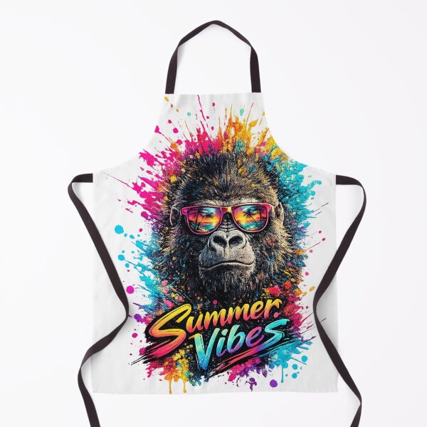 Item preview, Summer Vibes Gorilla – Cool Sunglasses Color Splash T-Shirt Design designed and sold by GooniSL.