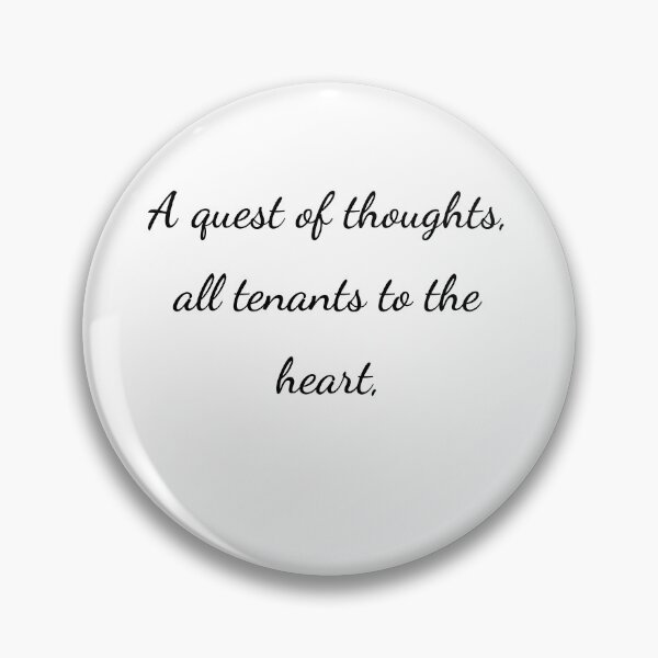 Item preview, "A quest of thoughts, all tenants to the heart," - handwriting black designed and sold by ariksworld.