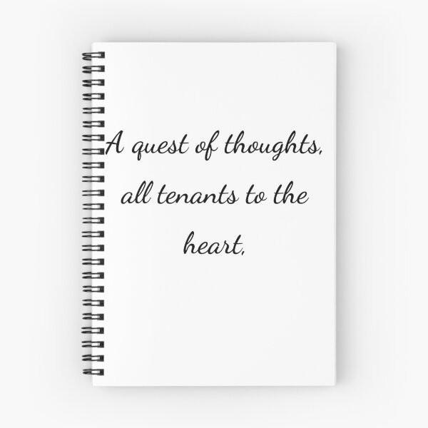 Item preview, "A quest of thoughts, all tenants to the heart," - handwriting black designed and sold by ariksworld.
