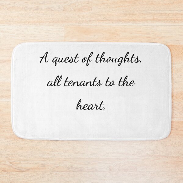 Item preview, "A quest of thoughts, all tenants to the heart," - handwriting black designed and sold by ariksworld.