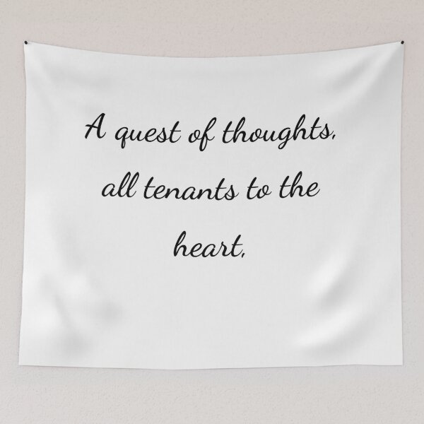 Item preview, "A quest of thoughts, all tenants to the heart," - handwriting black designed and sold by ariksworld.