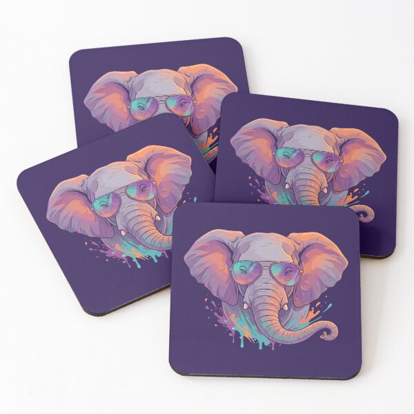 Item preview, Cool Elephant with Sunglasses - Vibrant Pop Art Animal Illustration designed and sold by artscripts.