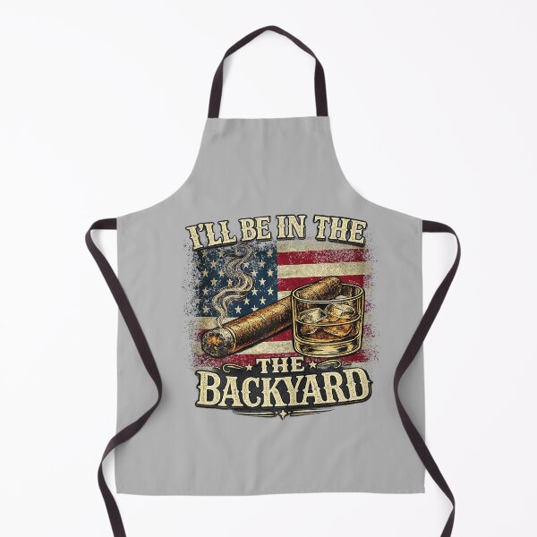 Item preview, I'll Be in The Backyard Cigar and Bourbon Vintage USA Flag designed and sold by mjohnson9.
