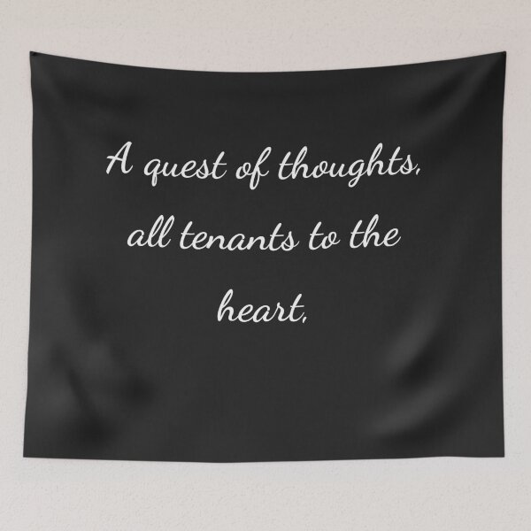 Item preview, "A quest of thoughts, all tenants to the heart," - handwriting white designed and sold by ariksworld.