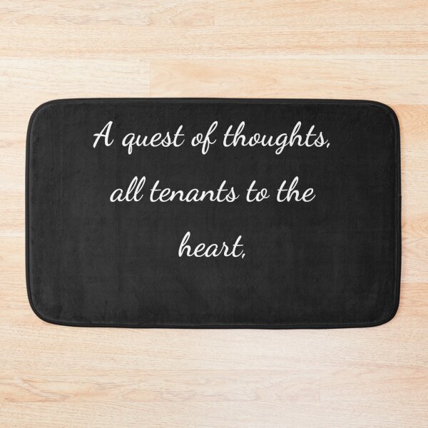 Item preview, "A quest of thoughts, all tenants to the heart," - handwriting white designed and sold by ariksworld.
