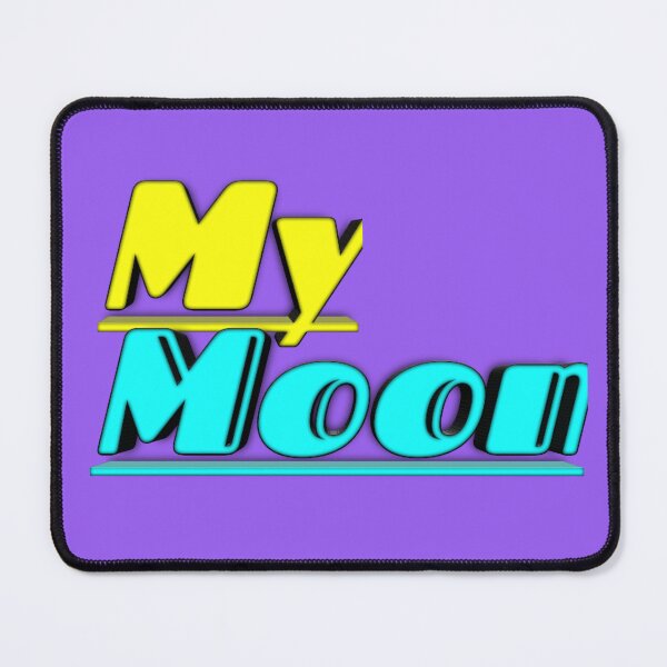 Item preview, My Moon 3D Typography Art - Vibrant Yellow & Cyan Design designed and sold by Faali950.