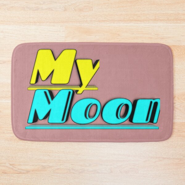 Item preview, My Moon 3D Typography Art - Vibrant Yellow & Cyan Design designed and sold by Faali950.