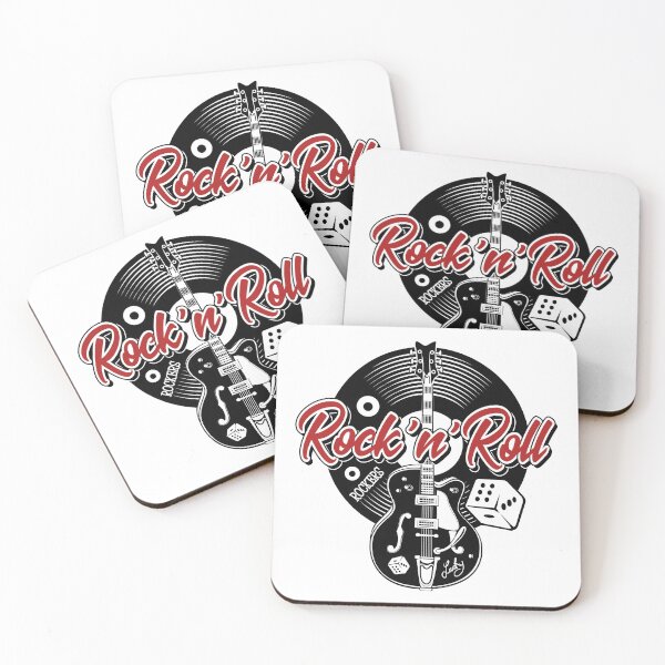 Item preview, Rockabilly Music Rock n Roll Red White and Black Dice Rockers Guitars designed and sold by MemphisCenter.