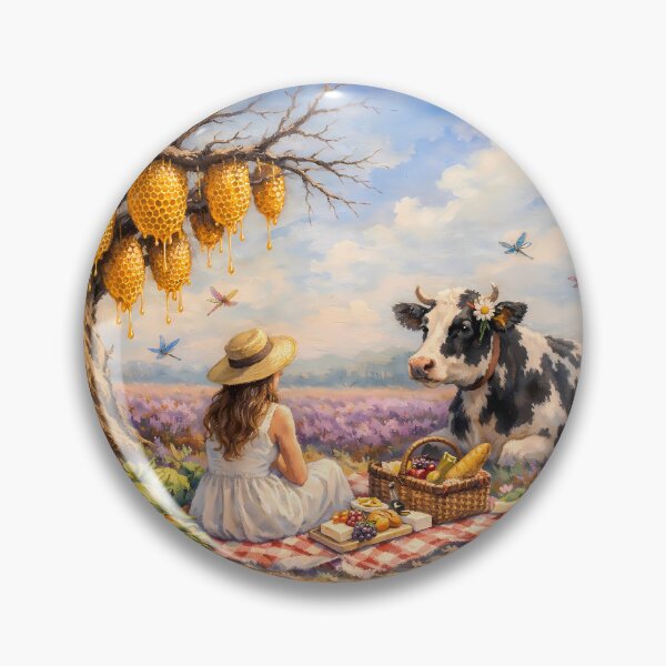 Item preview, Outdoor Meal with a Cow in the Lavender Field designed and sold by M-Y-A-R-T-.