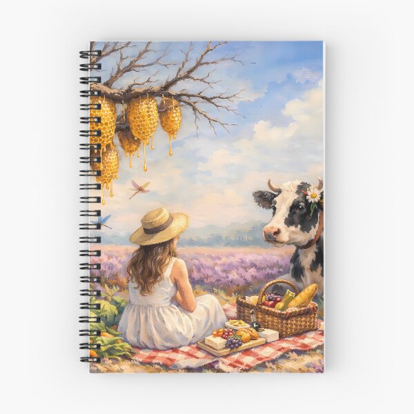 Item preview, Outdoor Meal with a Cow in the Lavender Field designed and sold by m-y-A-I-A-R-T-.