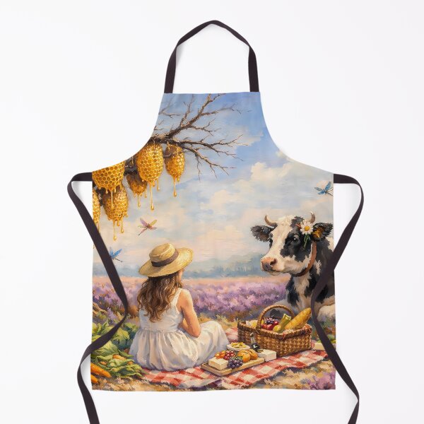 Item preview, Outdoor Meal with a Cow in the Lavender Field designed and sold by M-Y-A-R-T-.