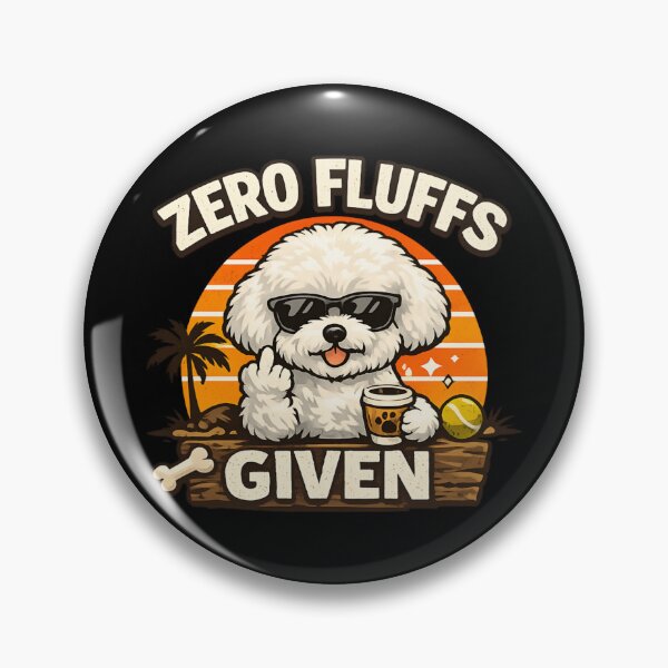 Item preview, Zero Fluffs Given - Funny Bichon Frise Dog Retro Sunset  designed and sold by SidTastic .
