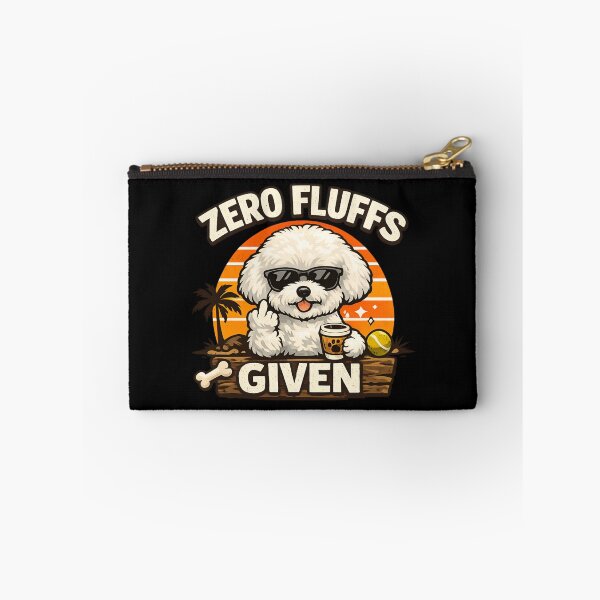 Item preview, Zero Fluffs Given - Funny Bichon Frise Dog Retro Sunset  designed and sold by SidTastic .