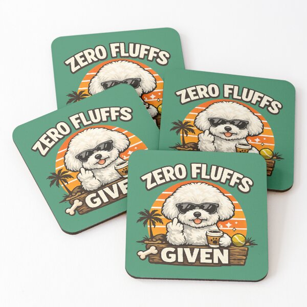 Item preview, Zero Fluffs Given - Funny Bichon Frise Dog Retro Sunset  designed and sold by SidTastic .