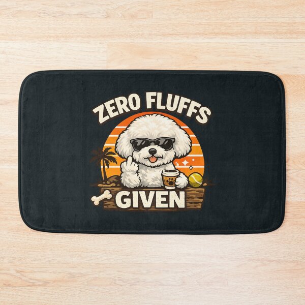Item preview, Zero Fluffs Given - Funny Bichon Frise Dog Retro Sunset  designed and sold by SidTastic .