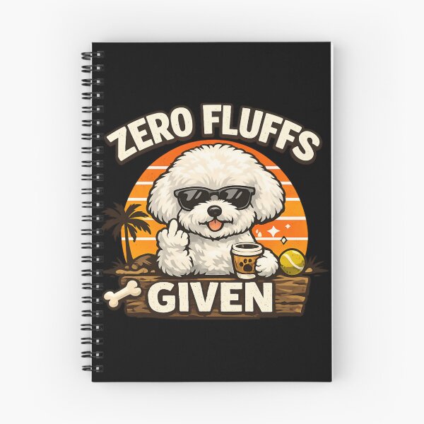 Item preview, Zero Fluffs Given - Funny Bichon Frise Dog Retro Sunset  designed and sold by SidTastic .