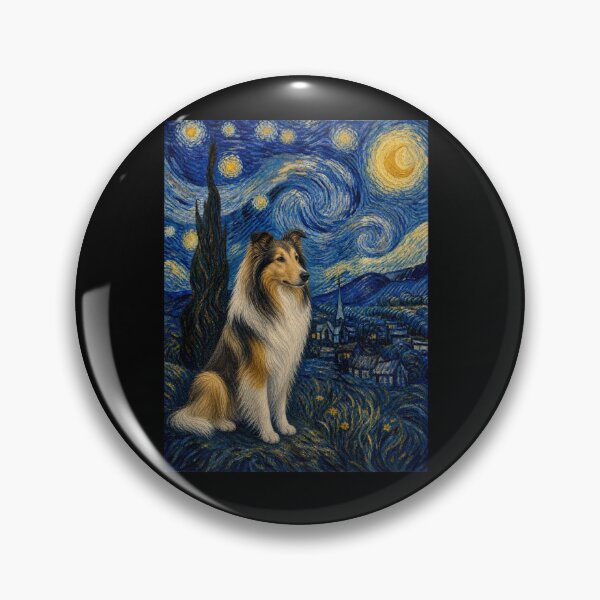 Item preview, Collie Dog Van Gogh Starry Night  designed and sold by Littermin.