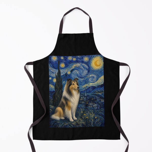 Item preview, Collie Dog Van Gogh Starry Night designed and sold by Littermin.