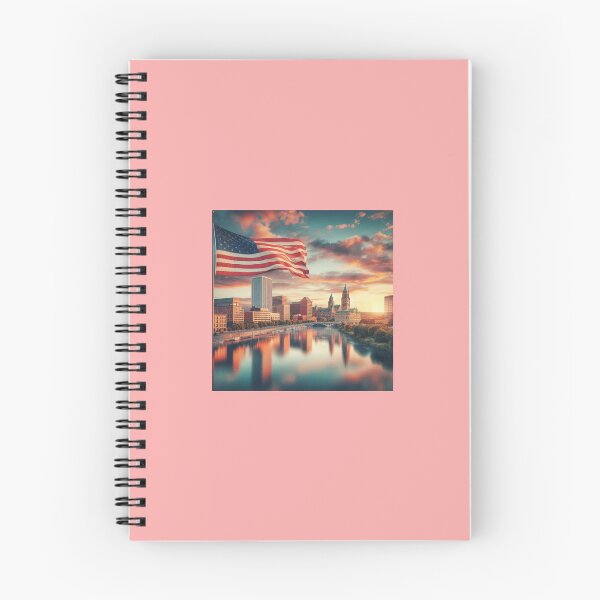 Item preview, Rochester USA Scenic Skyline With American Flag   designed and sold by PaintMeWorld.
