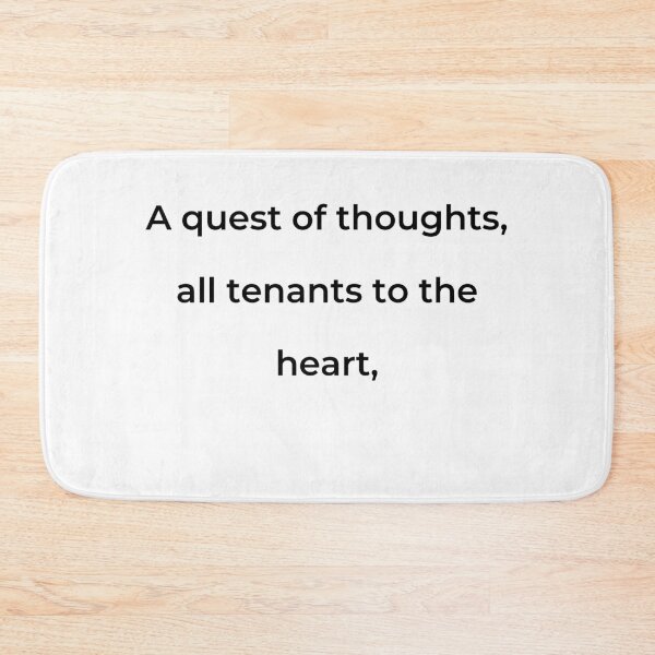 Item preview, "A quest of thoughts, all tenants to the heart," - print black designed and sold by ariksworld.