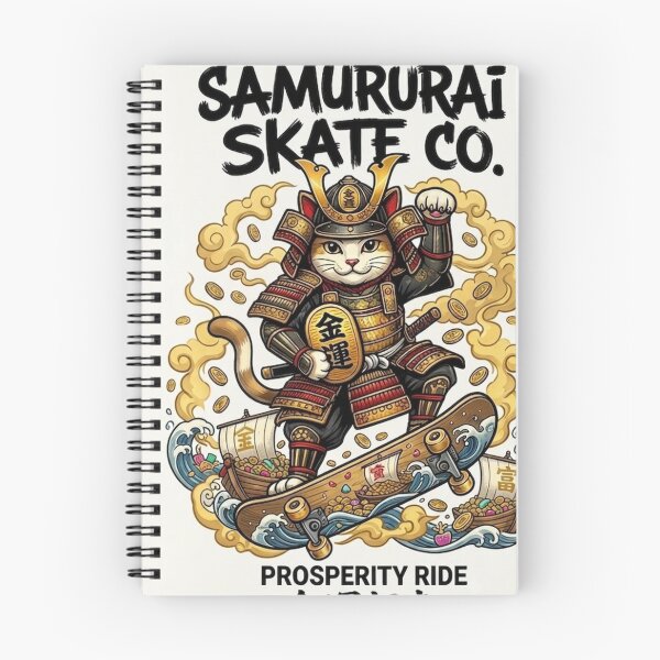 Item preview, Samurai Lucky Cat Skater | Prosperity Ride Maneki Neko designed and sold by SAMURAI-KAMON.
