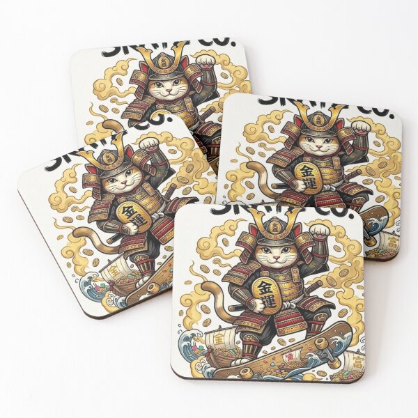 Item preview, Samurai Lucky Cat Skater | Prosperity Ride Maneki Neko designed and sold by SAMURAI-KAMON.