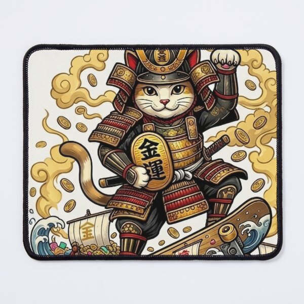 Item preview, Samurai Lucky Cat Skater | Prosperity Ride Maneki Neko designed and sold by SAMURAI-KAMON.