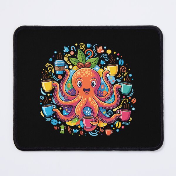 Item preview, Cute Colorful Octopus Coffee Lover Illustration designed and sold by Tishirta Store.