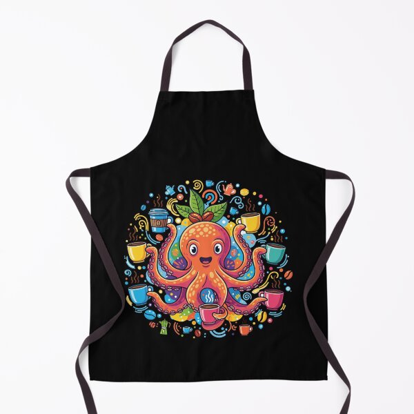 Item preview, Cute Colorful Octopus Coffee Lover Illustration designed and sold by Tishirta Store.