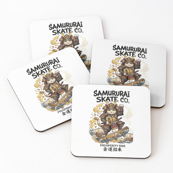 Item preview, Samurai Lucky Cat Skater | Prosperity Ride Maneki Neko designed and sold by SAMURAI-KAMON.