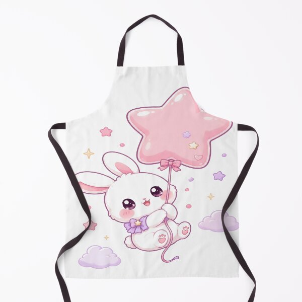 Item preview, Cute Bunny with Pink Star Balloon Kawaii Art designed and sold by StickersHul.