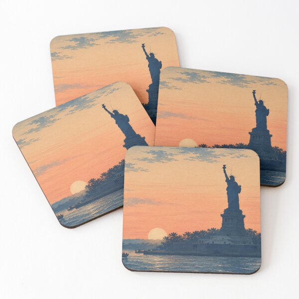 Item preview, Sunset at Liberty Island designed and sold by UkiyoCities.