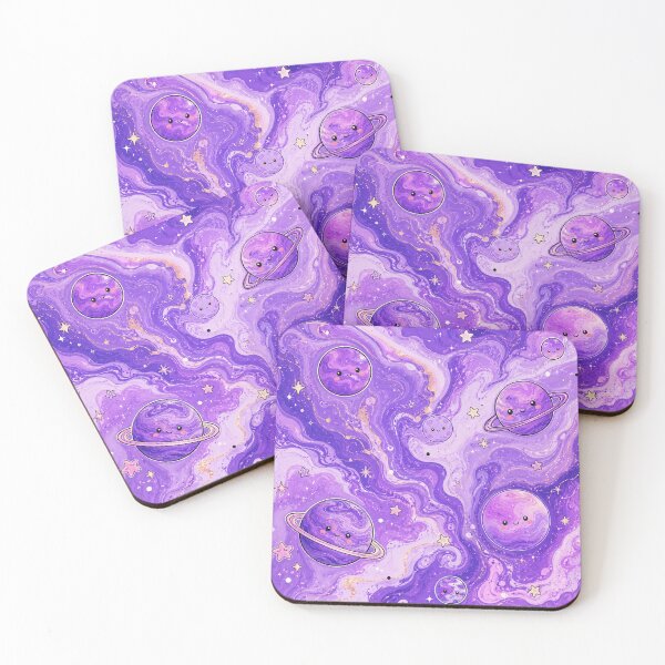 Item preview, Happy Planets in Purple Marble Galaxy designed and sold by EsenciaZen.