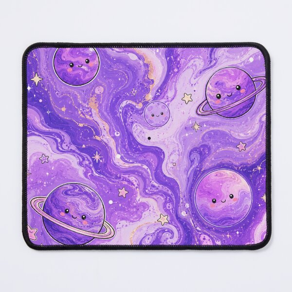Item preview, Happy Planets in Purple Marble Galaxy designed and sold by EsenciaZen.