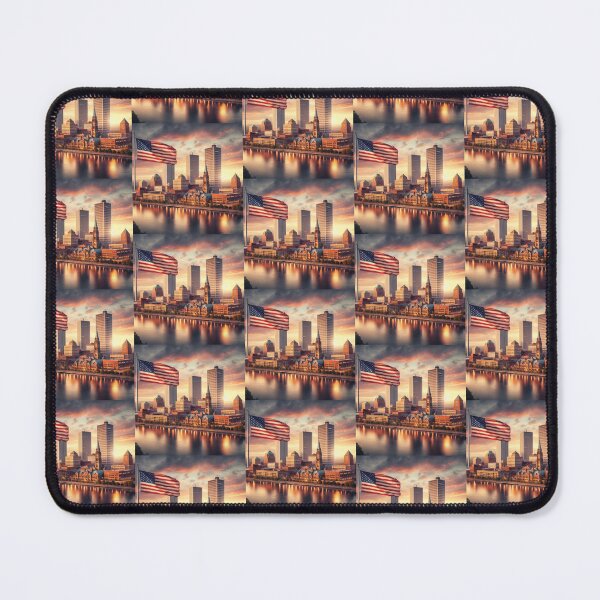 Item preview, Copy of Rochester USA Scenic Skyline With American Flag   designed and sold by PaintMeWorld.