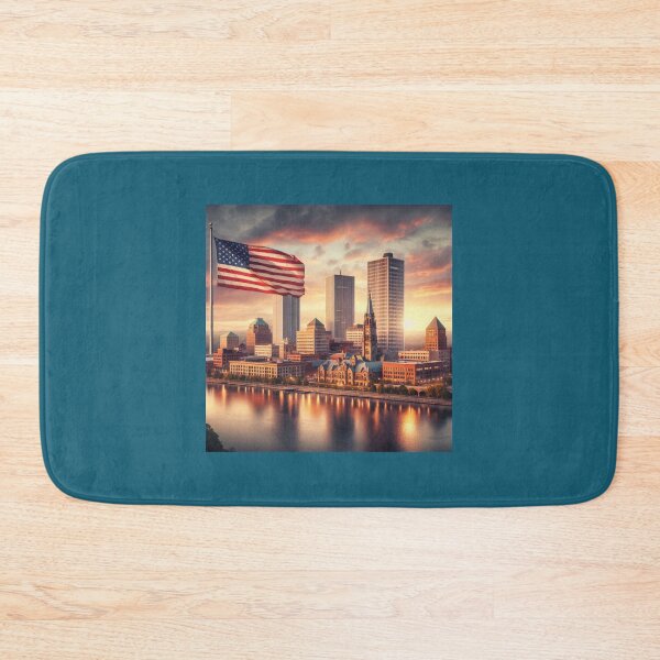 Item preview, Copy of Rochester USA Scenic Skyline With American Flag   designed and sold by PaintMeWorld.