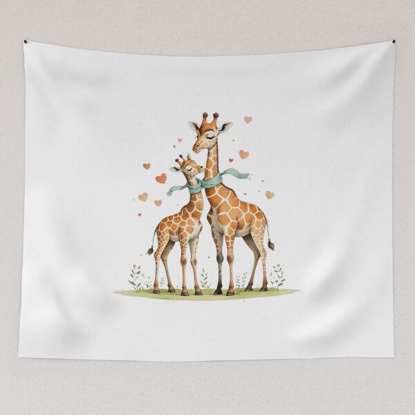 Item preview, Cute Mama Giraffe And Baby Watercolor Art designed and sold by AQUILAKREO.