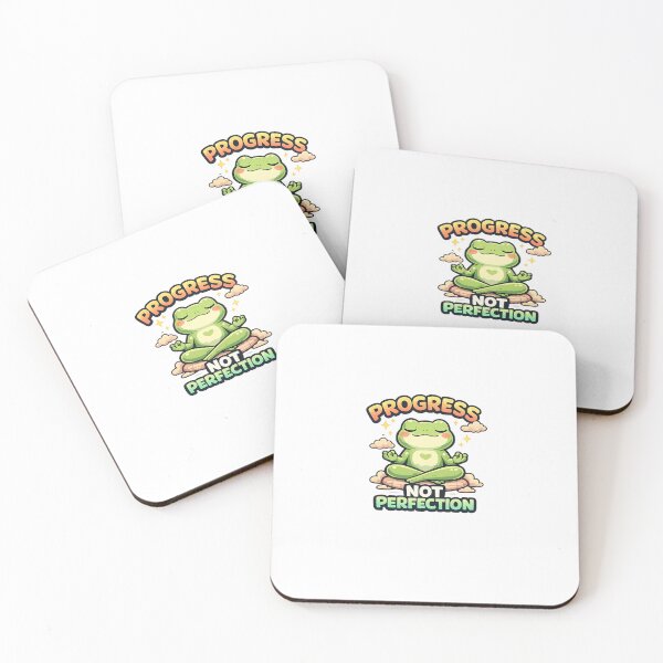 Item preview, Progress Not Perfection Frog Sticker designed and sold by OrbitMood.