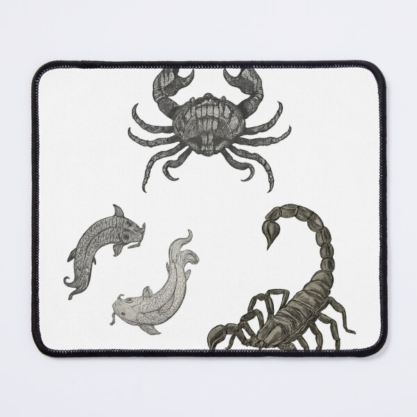 Item preview, Water Zodiac Signs Bundle | Cancer, Scorpio & Pisces Pencil Drawing Collage designed and sold by ManiPopi998877.