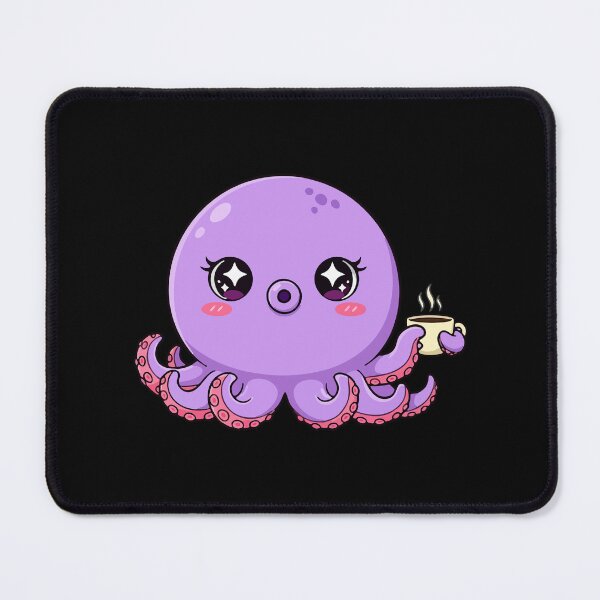 Item preview, Cute Starry-Eyed Octopus Drinking Coffee designed and sold by Tishirta Store.