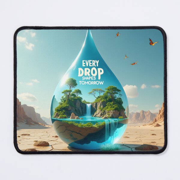 Item preview, Every Drop Shapes Tomorrow: Water Conservation Concept Art with Oasis Droplet designed and sold by Creative-RE.