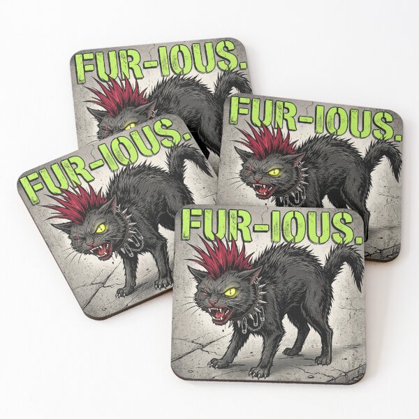 Item preview, FUR-IOUS Punk Black Cat Sticker | Mohawk Cat Gothic Zine Art designed and sold by DmaarGroup.