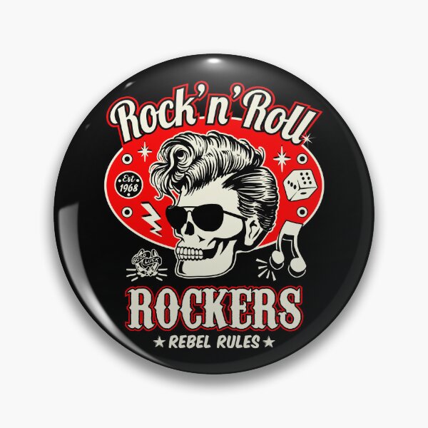 Item preview, Rockabilly Rock and Roll Skull Red and Black Dice Rockers designed and sold by MemphisCenter.